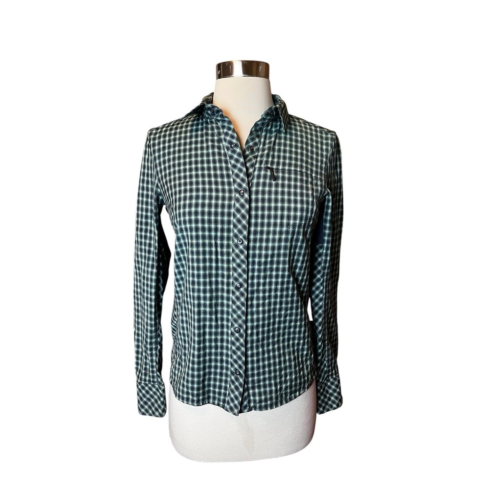 ICEBREAKER Merino Wool Shirt Womens XS Green Plaid Flannel Hiking Outdoor